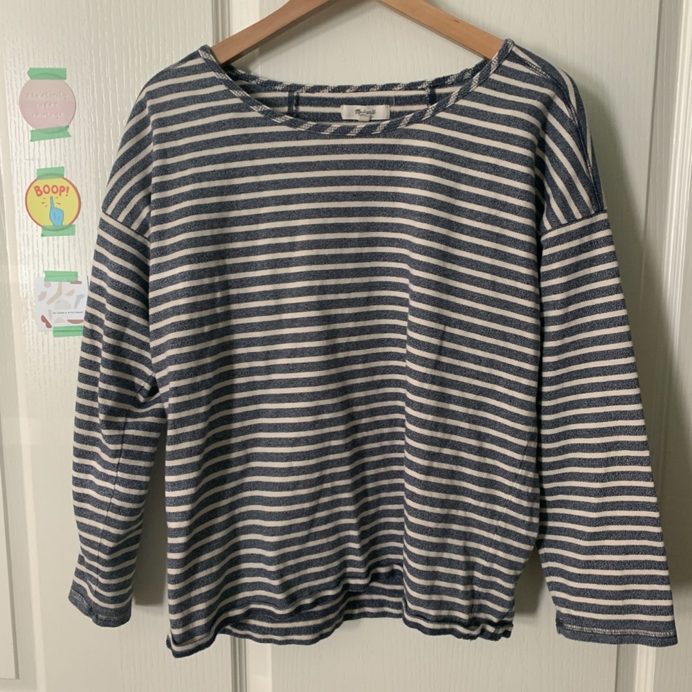 Blue and White Striped Madewell Top